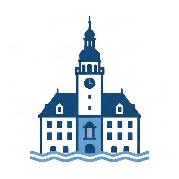 Icon Stadt Hof. Symbolische Abbildung des Rathausturms der Stadt Hof