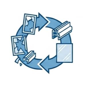 Grafisches Icon für Recycling und Nachhaltigkeit