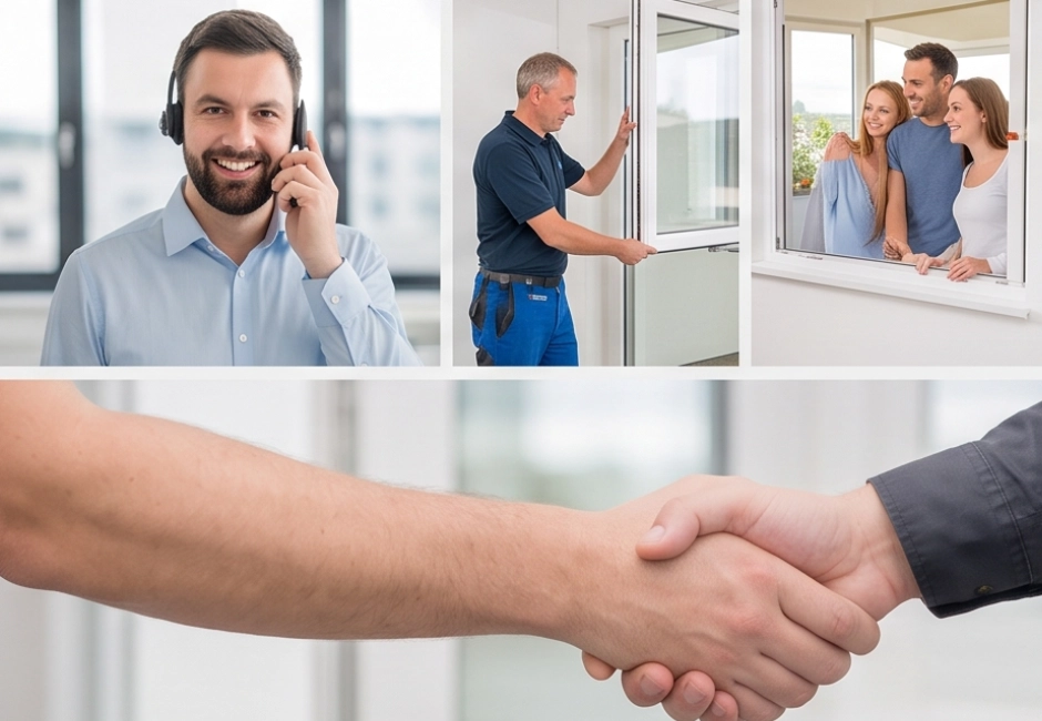Servicemitarbeiter und Montageteam der Firma Nickel Fenster