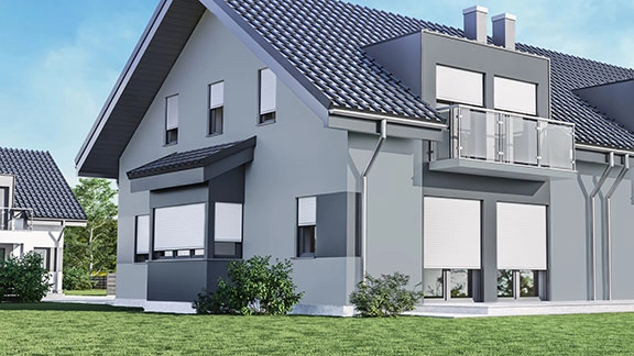 ALUKON Vorbaurollladen aus Aluminium für effektiven Sonnenschutz, Sichtschutz und Einbruchschutz